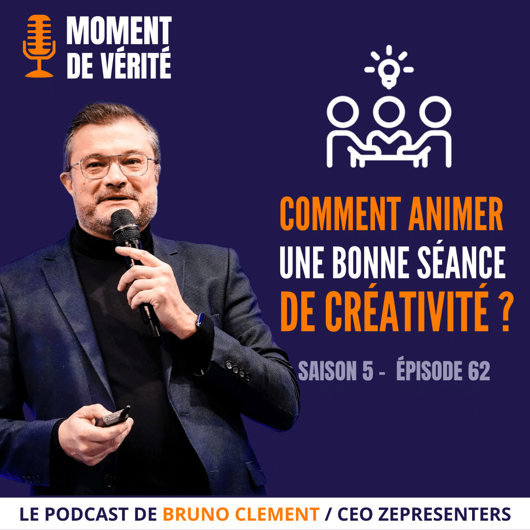 Conseils pour animer une session de créativité collective, couverts dans un podcast de Zepresenters